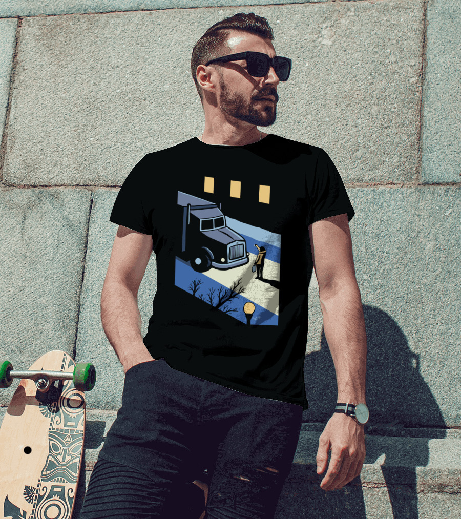 Marika Morris Stand Up Thumbs Down Colin White Truck Night Scene T-Shirt