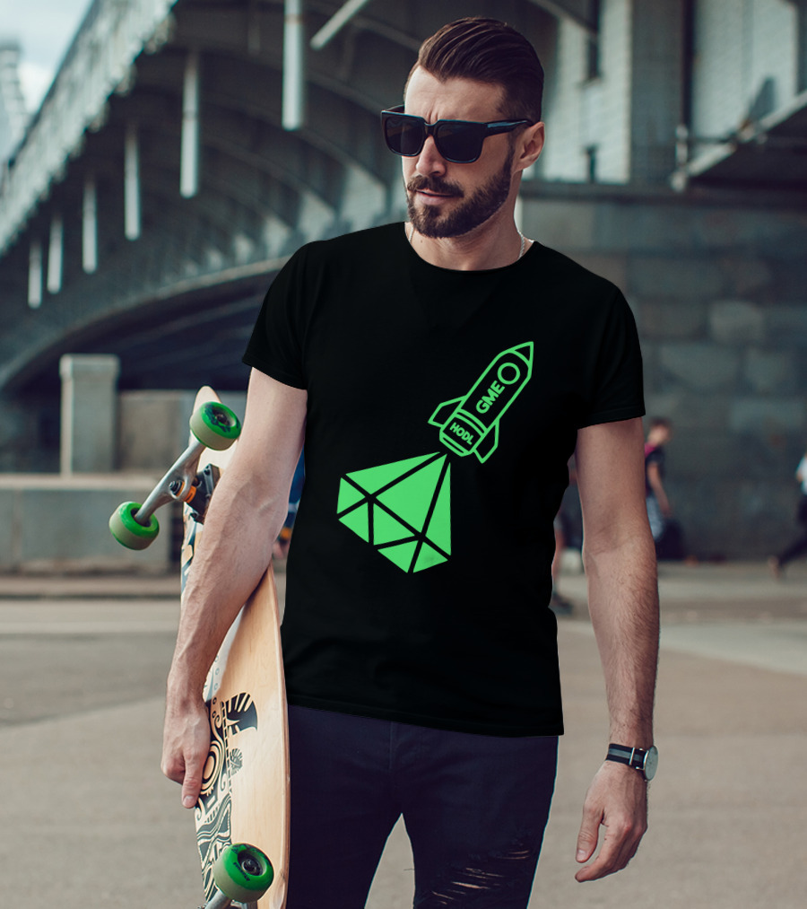 GME HODL Rocket To The Moon St. Patrick's Day Green T-Shirt