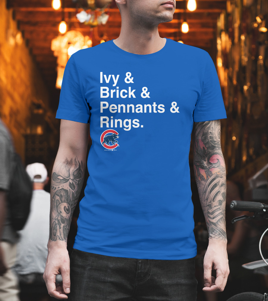 Ivy Brick Pennants Rings Cubs T-Shirt