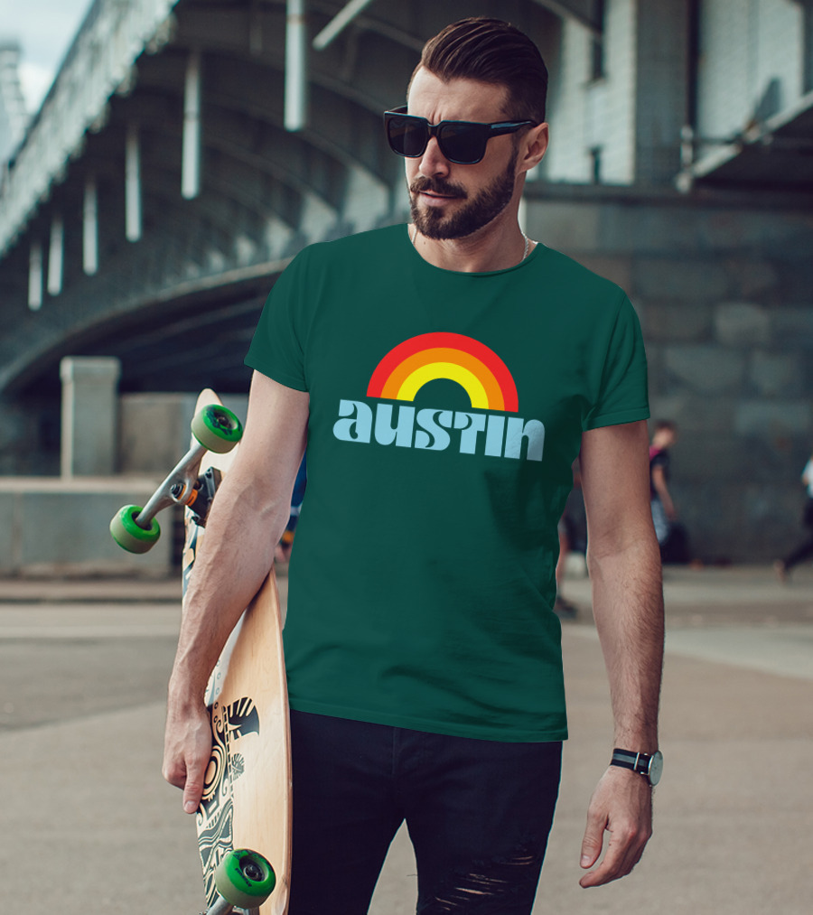 Austin Pride Rainbow Retro T-Shirt