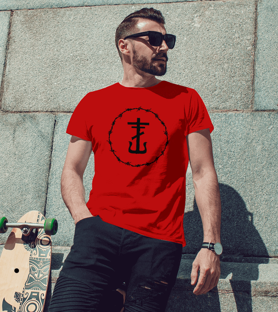 Kings Road Merch Barbed Wire Anchor Symbol In Circle T-Shirt
