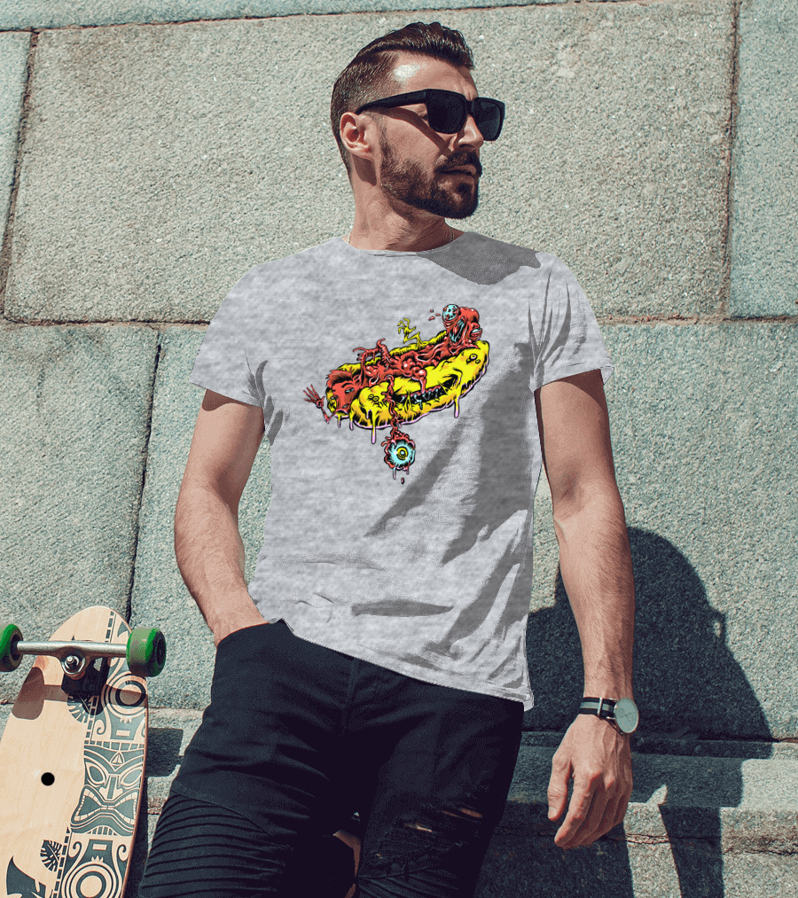 Drew Gooden Merch Hot Dog Surreal Monster Melt Dripping Eyeball T-Shirt