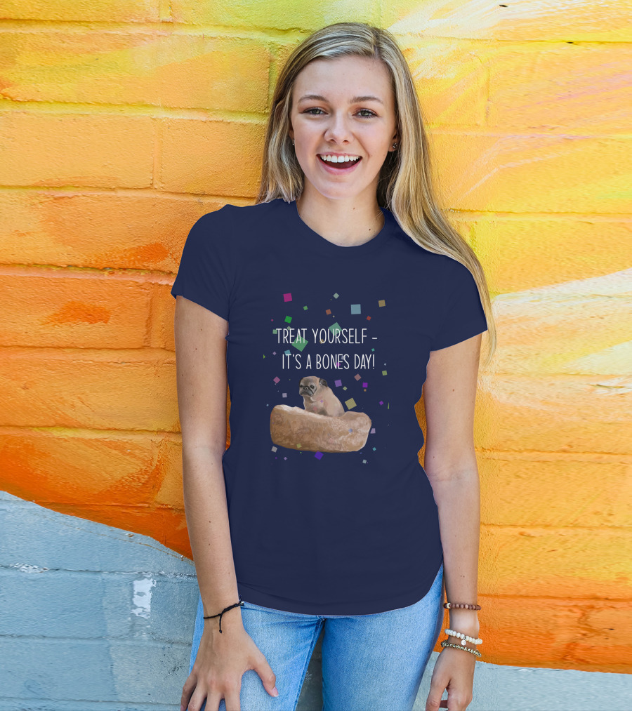 Treat Yourself It's A Bones Day NoodleThreadless Pug Confetti T-Shirt