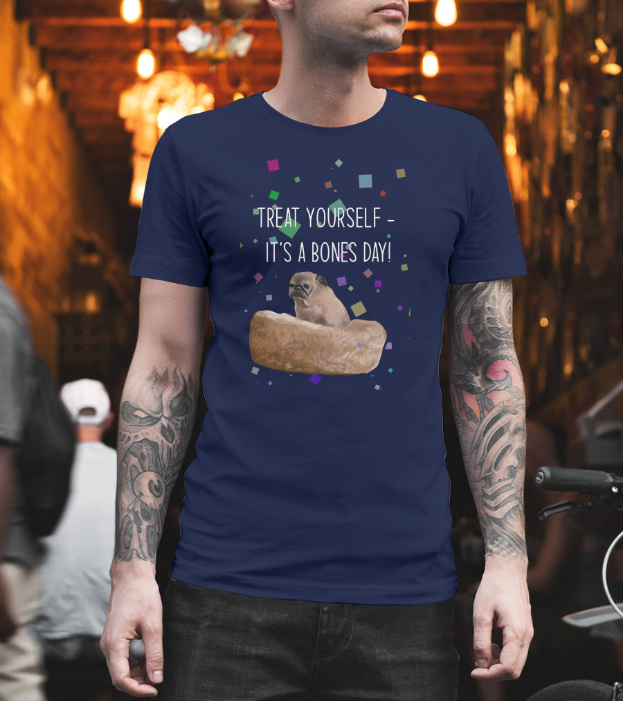 Treat Yourself It's A Bones Day NoodleThreadless Pug Confetti T-Shirt