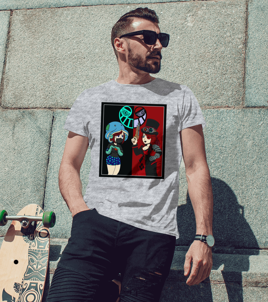 Frenemies Forever Threadless Blowing Off Steam Misssteam Steampunk And Aquatic Duel T-Shirt