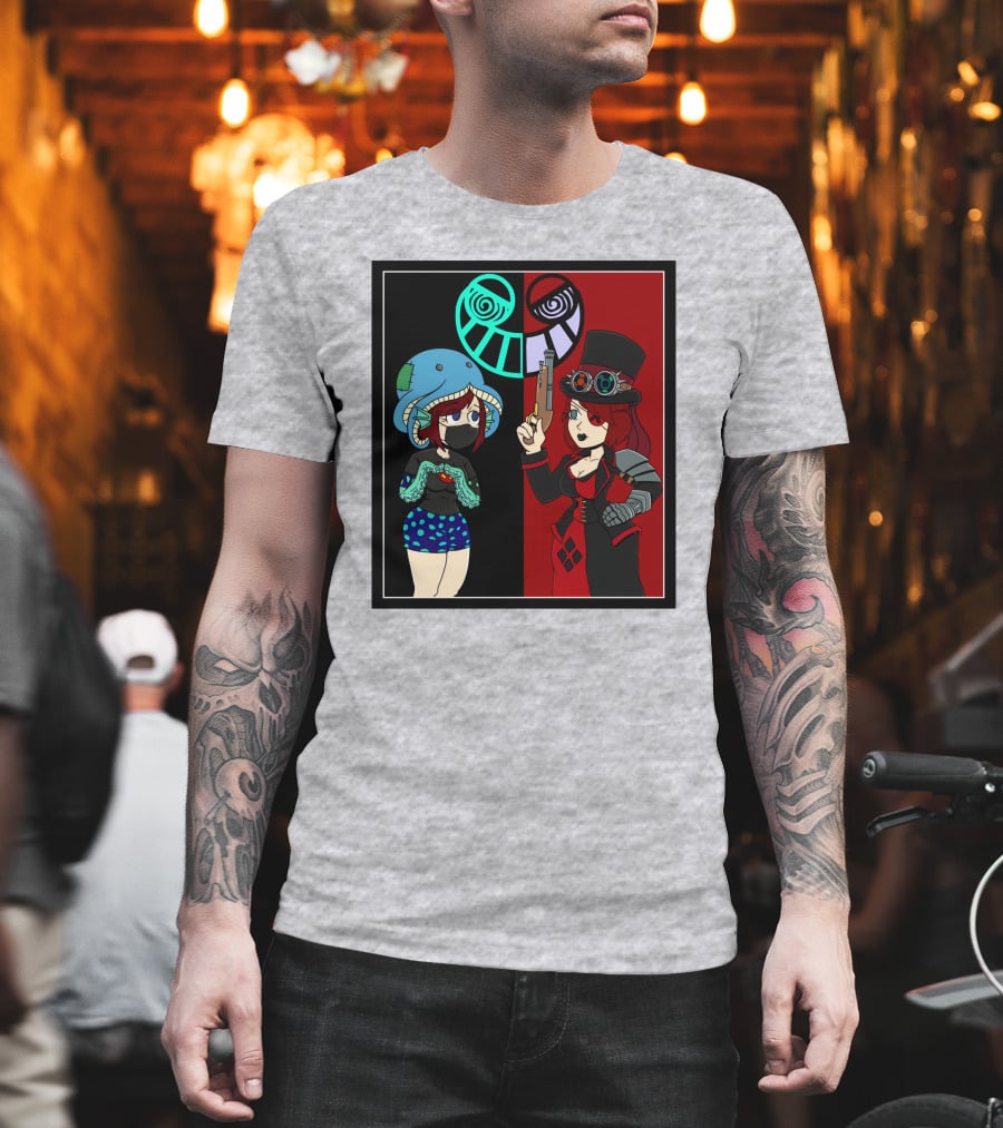 Frenemies Forever Threadless Blowing Off Steam Misssteam Steampunk And Aquatic Duel T-Shirt