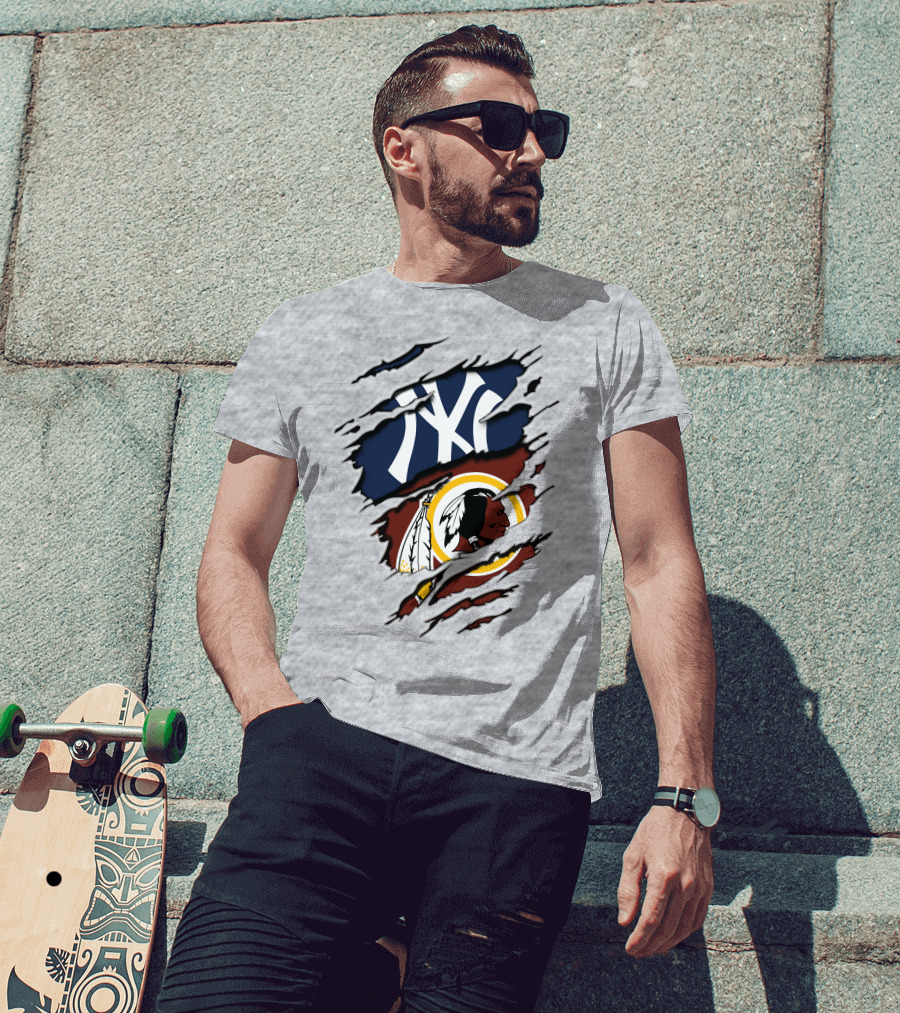 Yankees Redskins Logo Mashup T-Shirt