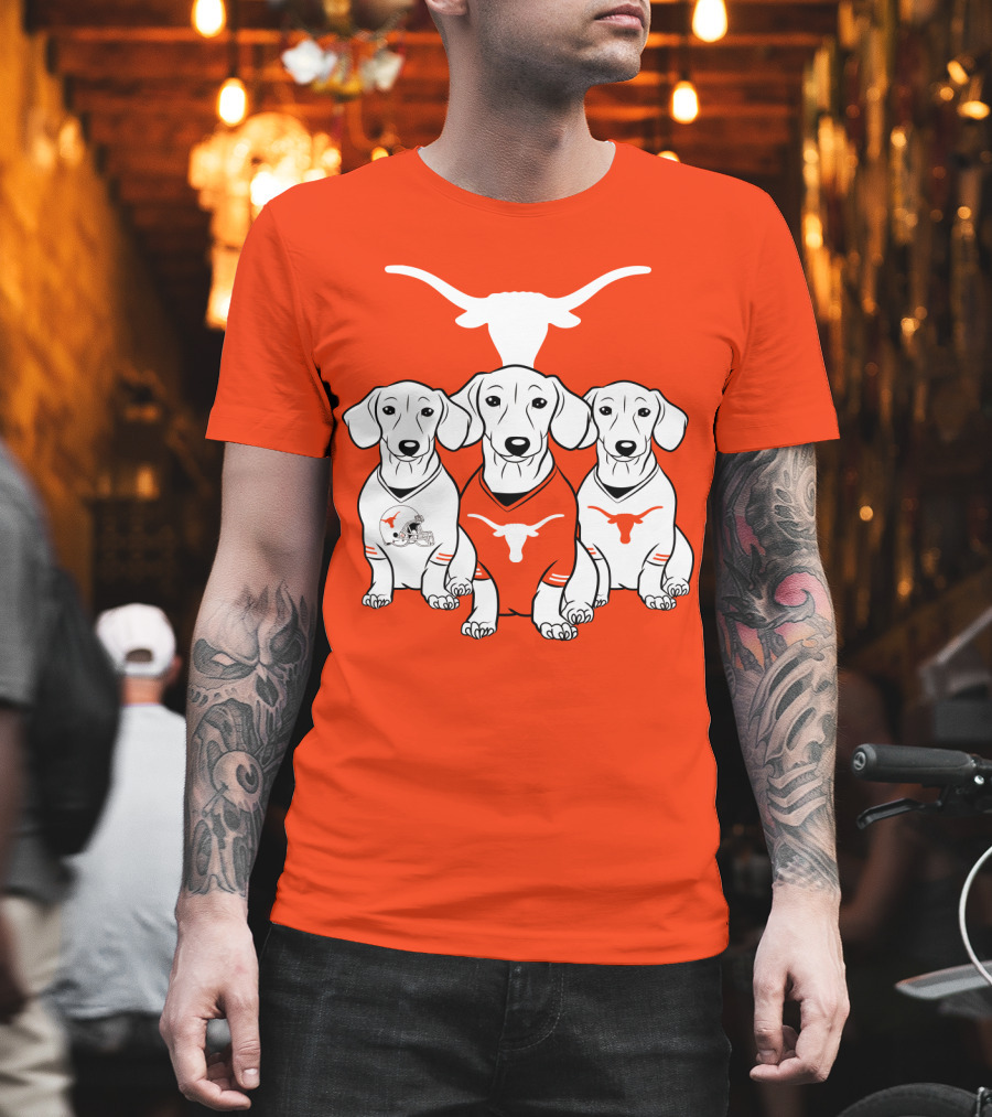 Longhorn Dogs Trio Texas Football T-Shirt