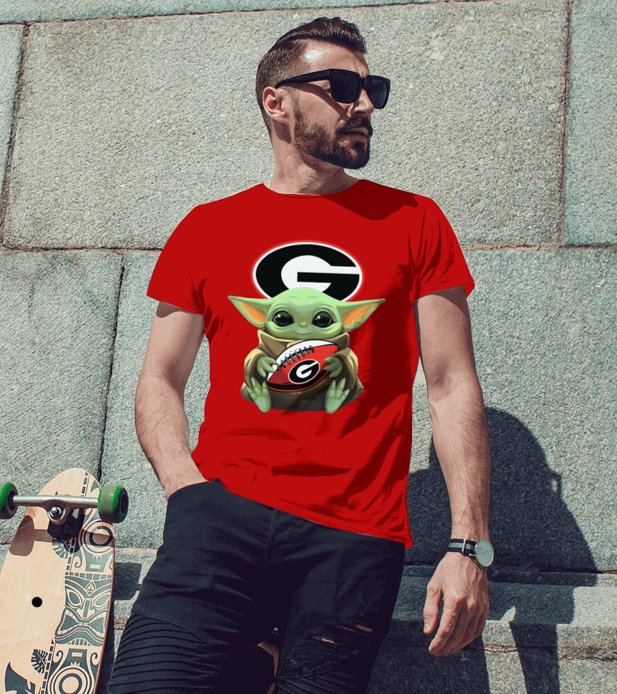 Baby Yoda Georgia Bulldogs Football Fan T-Shirt
