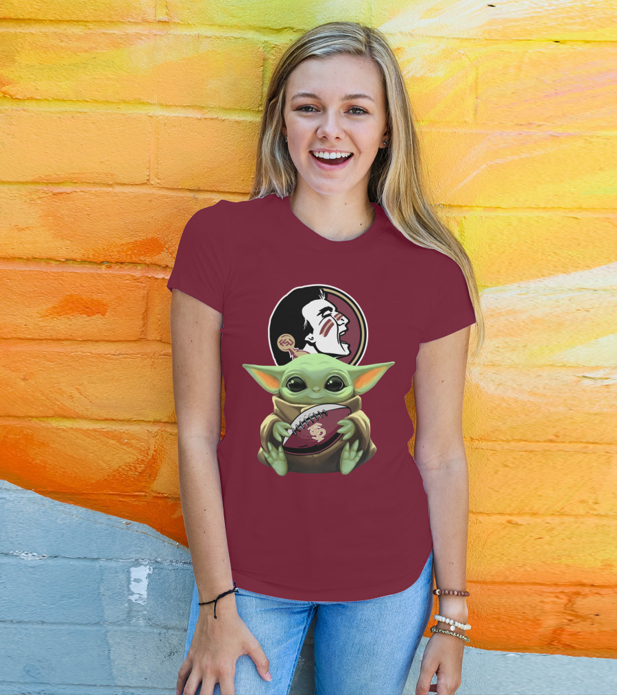 Baby Yoda Seminoles Football FSU T-Shirt