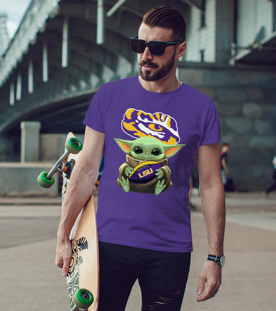Baby Yoda Lsu Tigers Football Tiger Eye T-Shirt