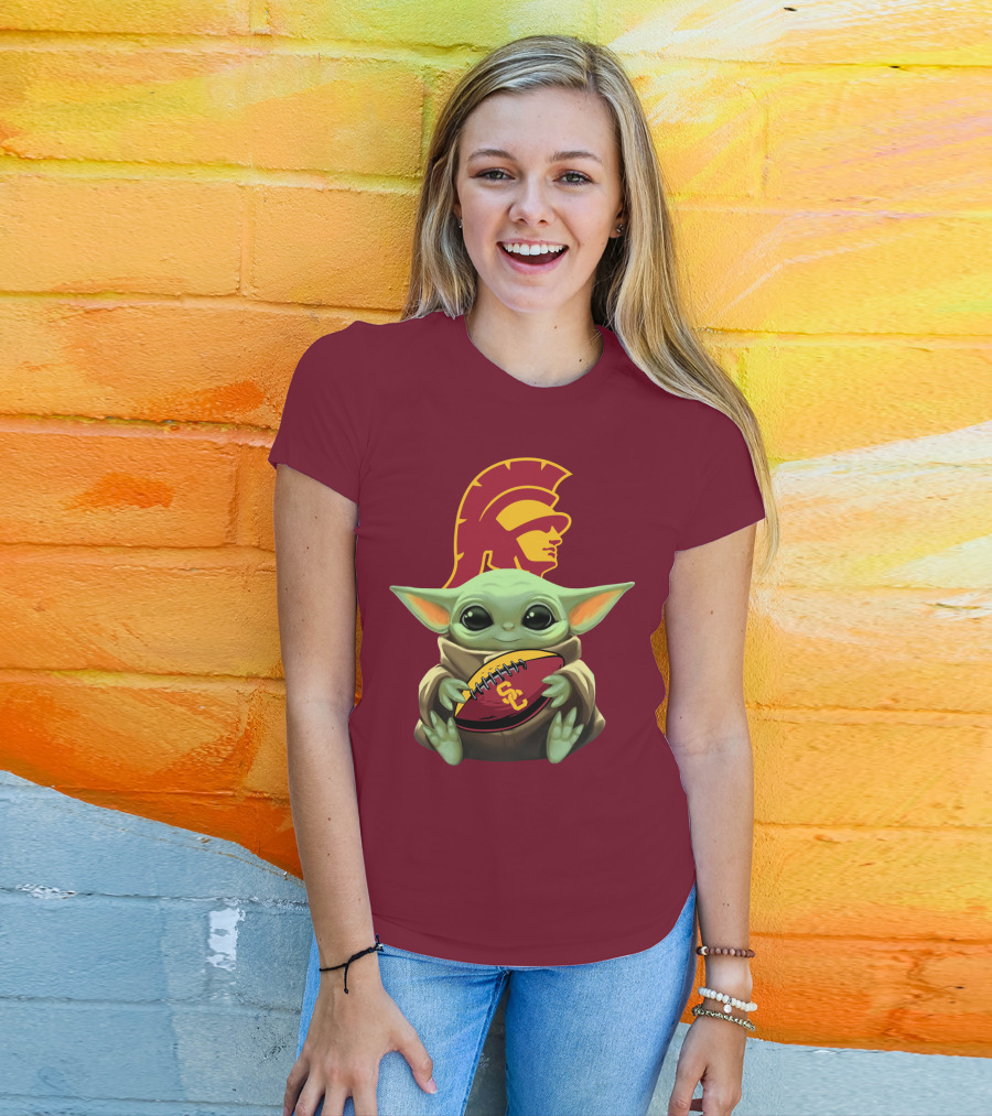 Baby Yoda USC Trojans Football T-Shirt