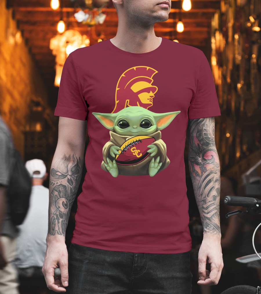 Baby Yoda USC Trojans Football T-Shirt