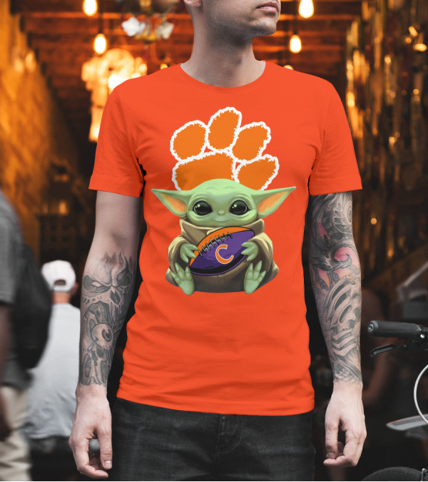 Clemson Tigers Baby Yoda Football Fan T-Shirt Clemson Tigers Baby Yoda Football Fan T-Shirt