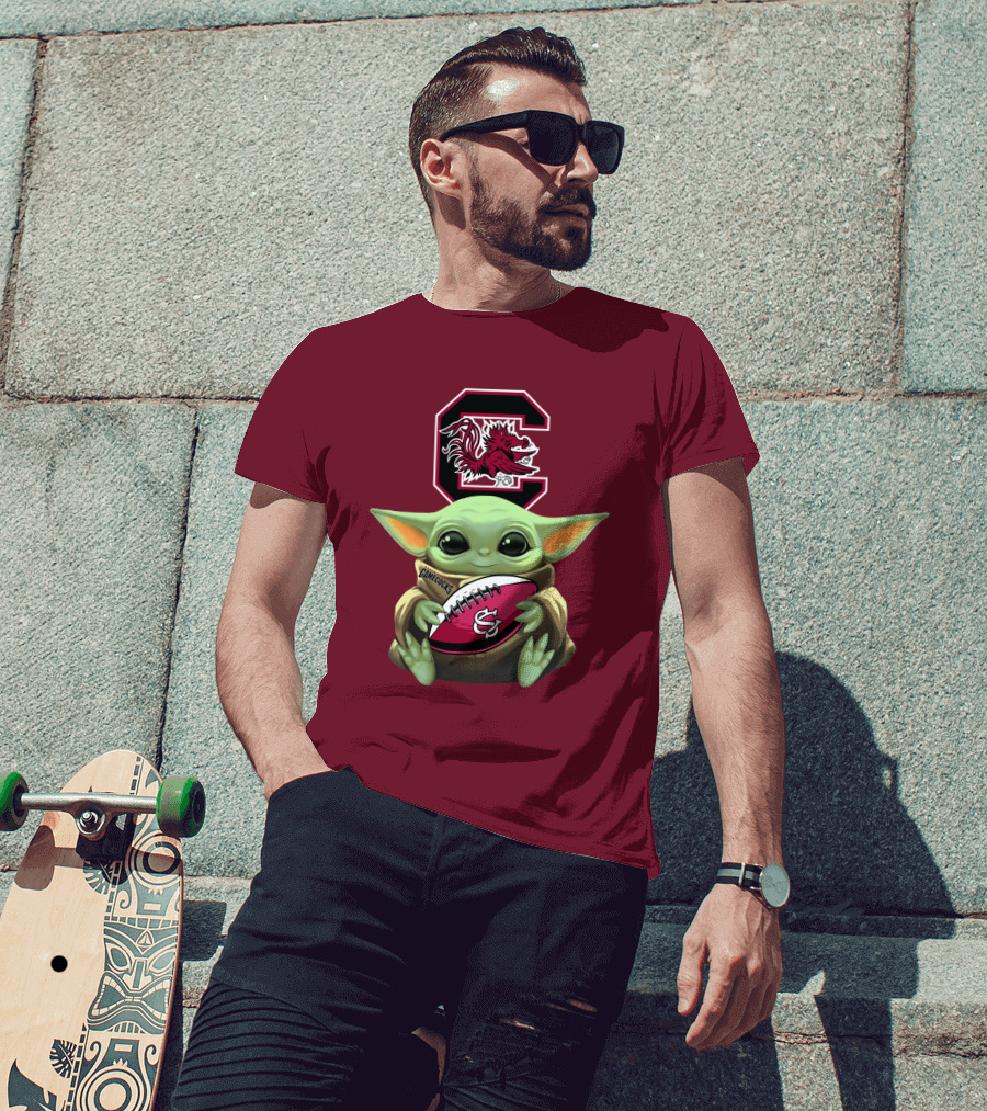 Baby Yoda Gamecocks South Carolina Football Fan T-Shirt