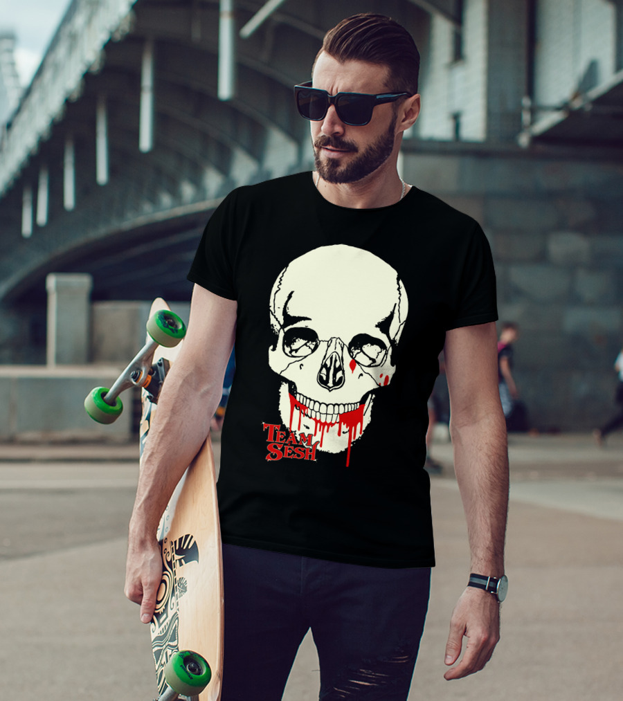 Team Sesh Skull Design Faces Of Sesh Merchandise T-Shirt