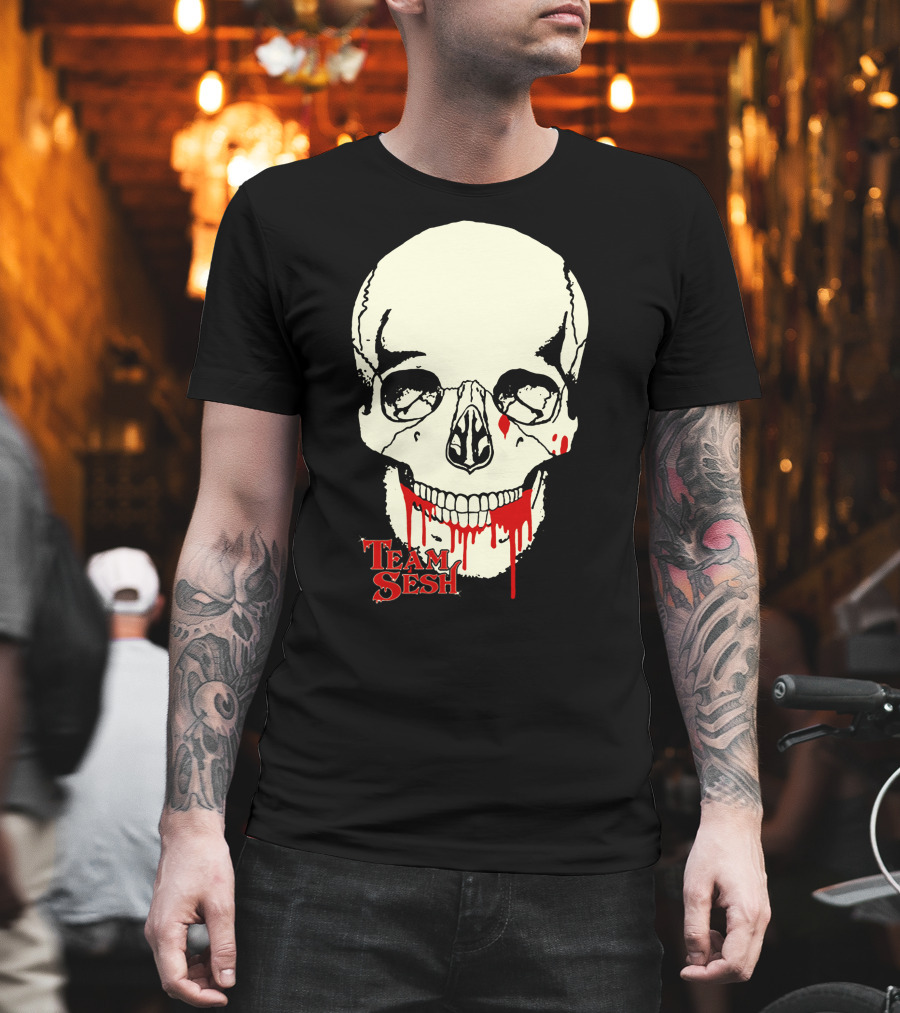 Team Sesh Skull Design Faces Of Sesh Merchandise T-Shirt