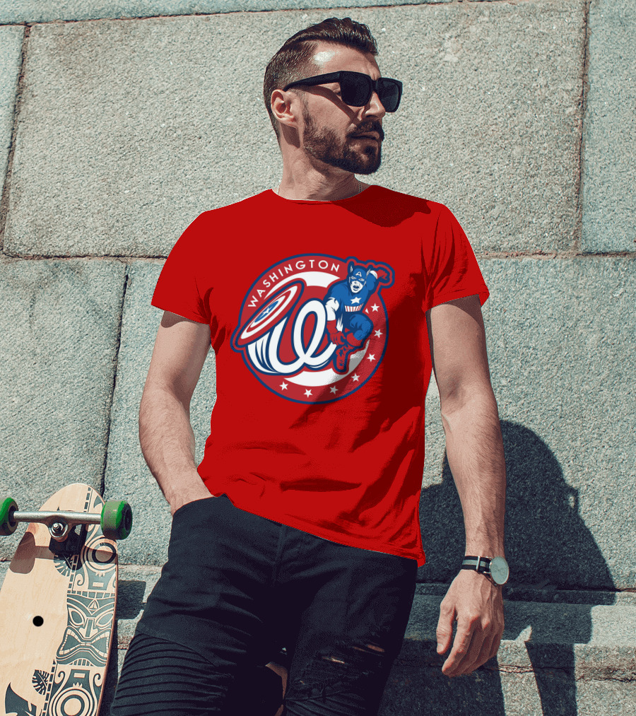 Washington Captain America MLB Crossover T-Shirt