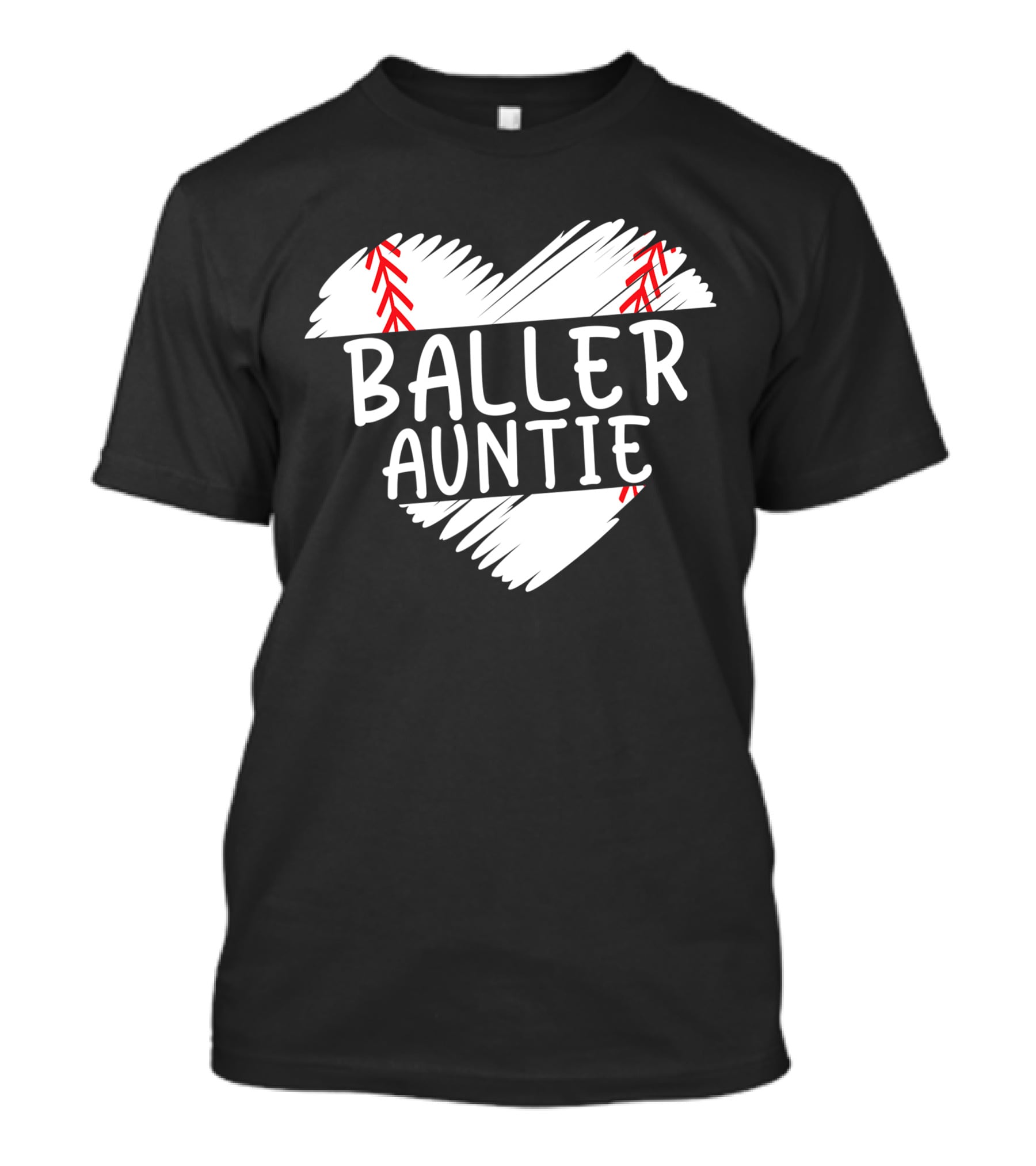 Baller Auntie Baseball Heart T-Shirt