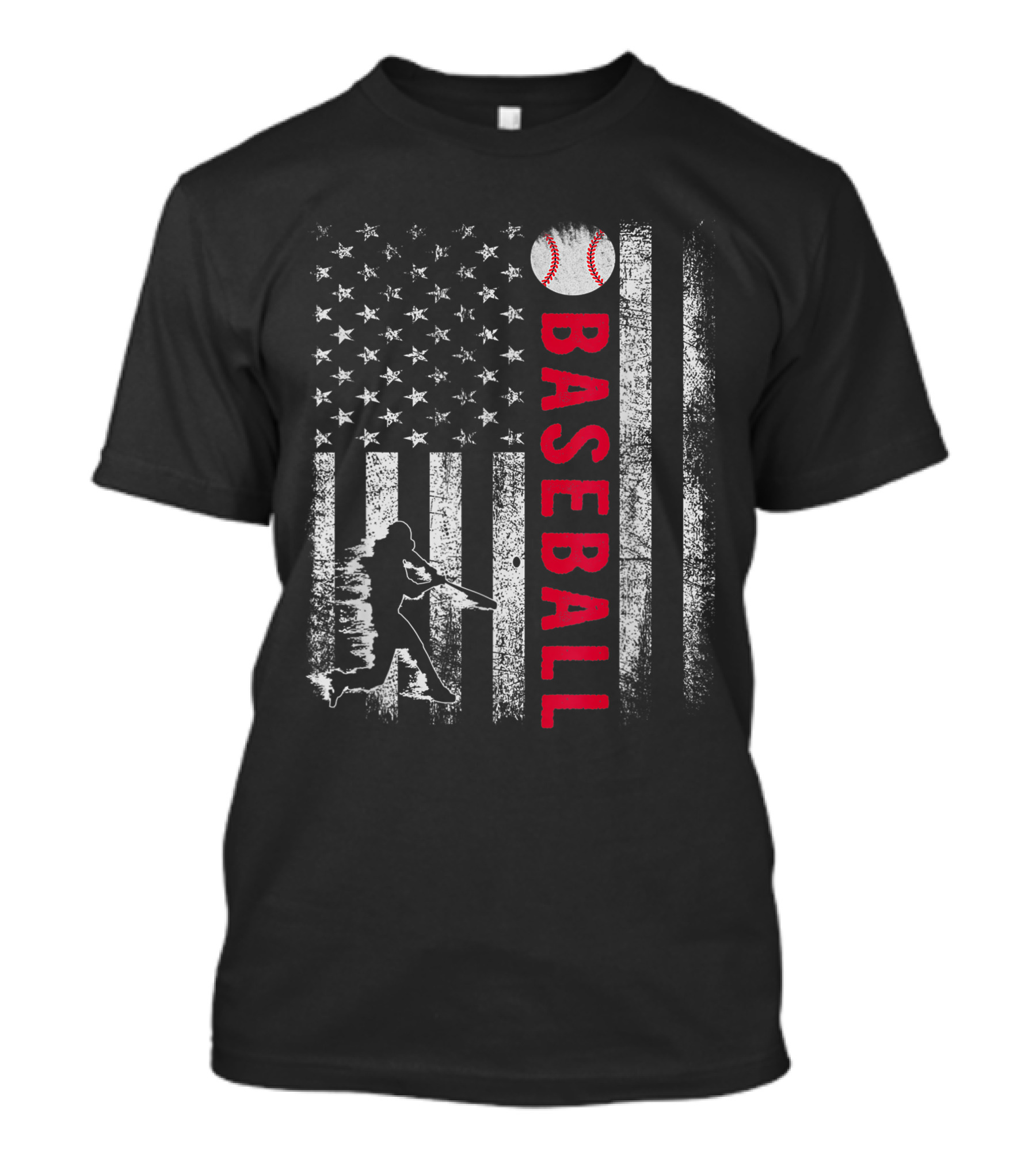 Vintage USA American Flag Baseball Pride Team Iconic T-Shirt