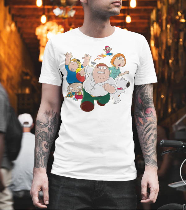Family Guy Peter Lois Brian Stewie Meg Chris Running Team T-Shirt Family Guy Peter Lois Brian Stewie Meg Chris Running Team T-Shirt