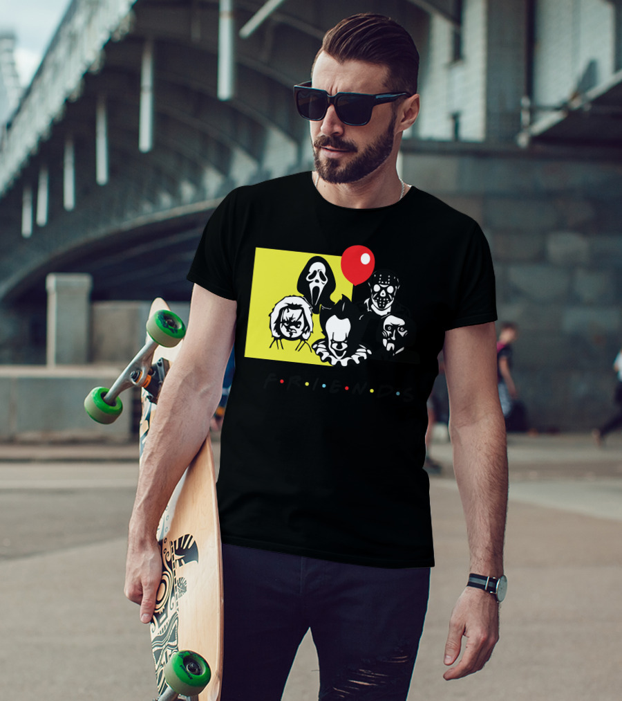 Friends Ghostface Chucky Pennywise Jason Freddy T-Shirt
