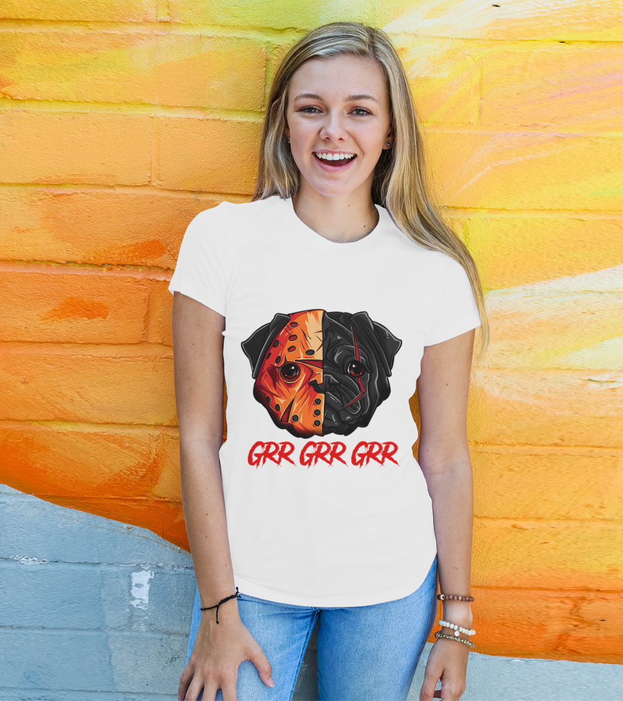 Grr Grr Grr Jason Dog Mask Pug Face T-Shirt