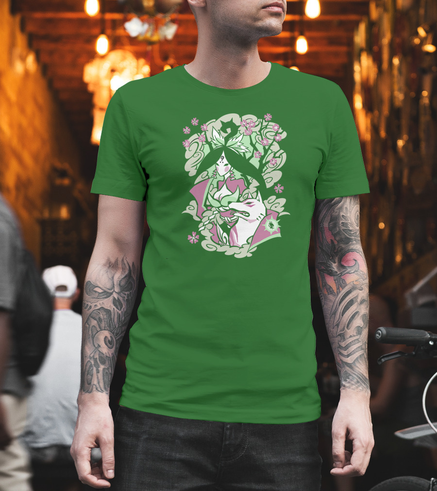Okami Merch Amaterasu And Cherry Blossoms T-Shirt