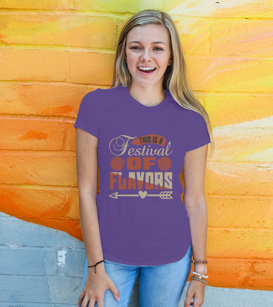 This Is A Festival Of Flavors Arrow Heart And Pepperoni Icons T-Shirt