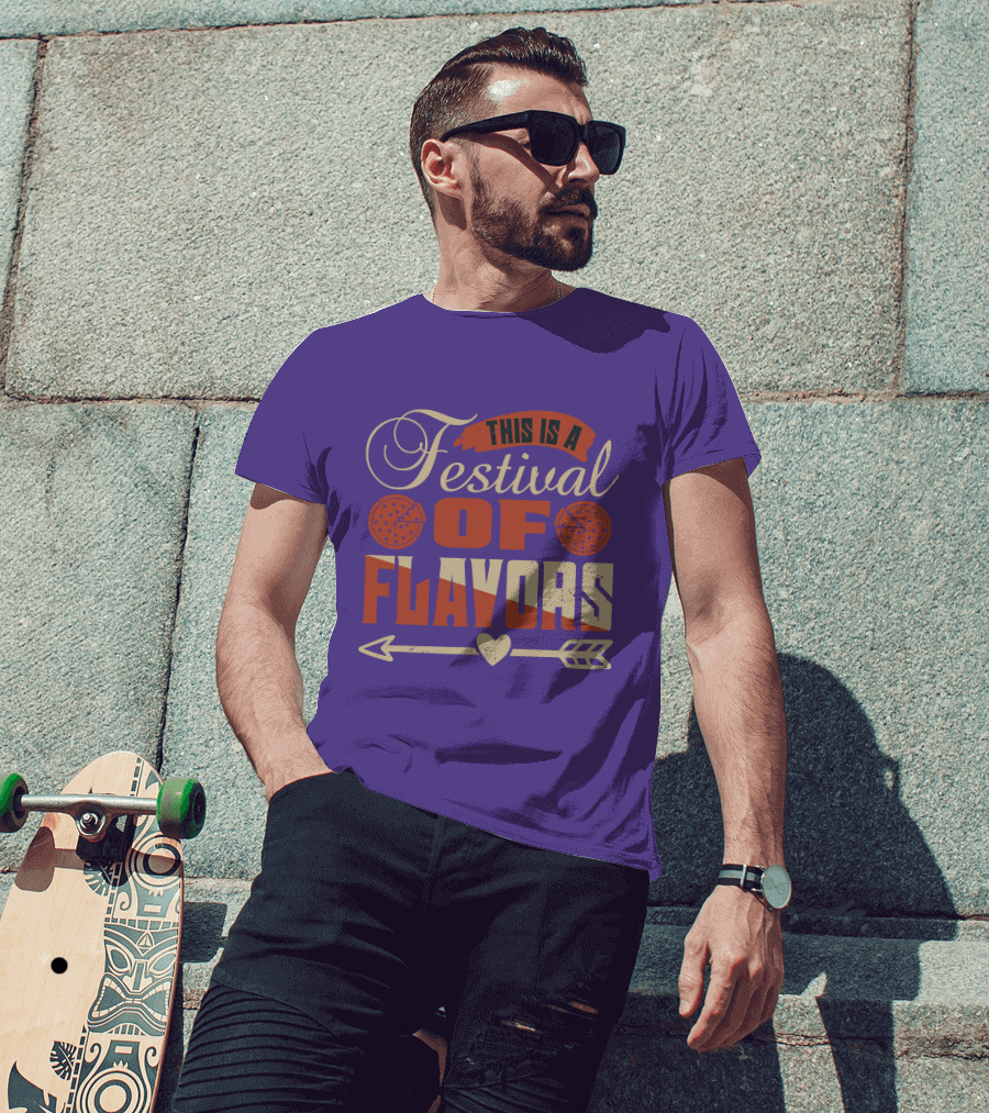 This Is A Festival Of Flavors Arrow Heart And Pepperoni Icons T-Shirt
