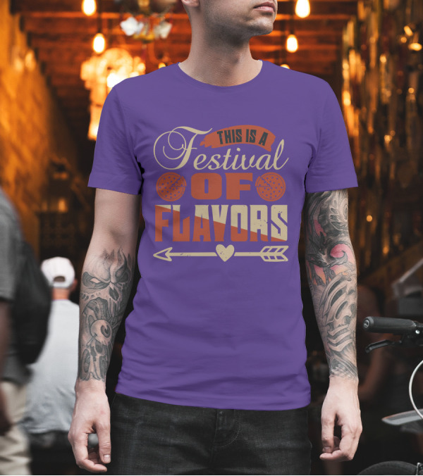 This Is a Festival of Flavors Arrow Heart and Pepperoni Icons T-Shirt This Is a Festival of Flavors Arrow Heart and Pepperoni Icons T-Shirt