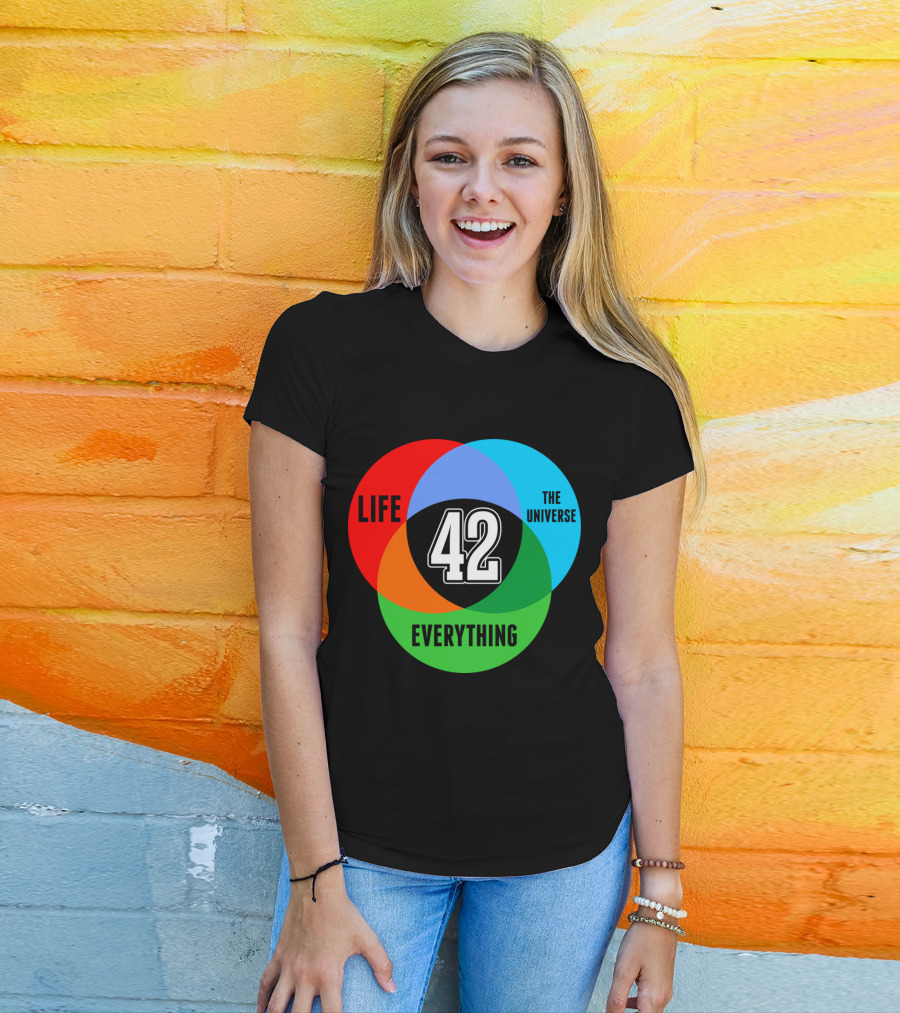 Life The Universe Everything 42 Science Venn Diagram T-Shirt