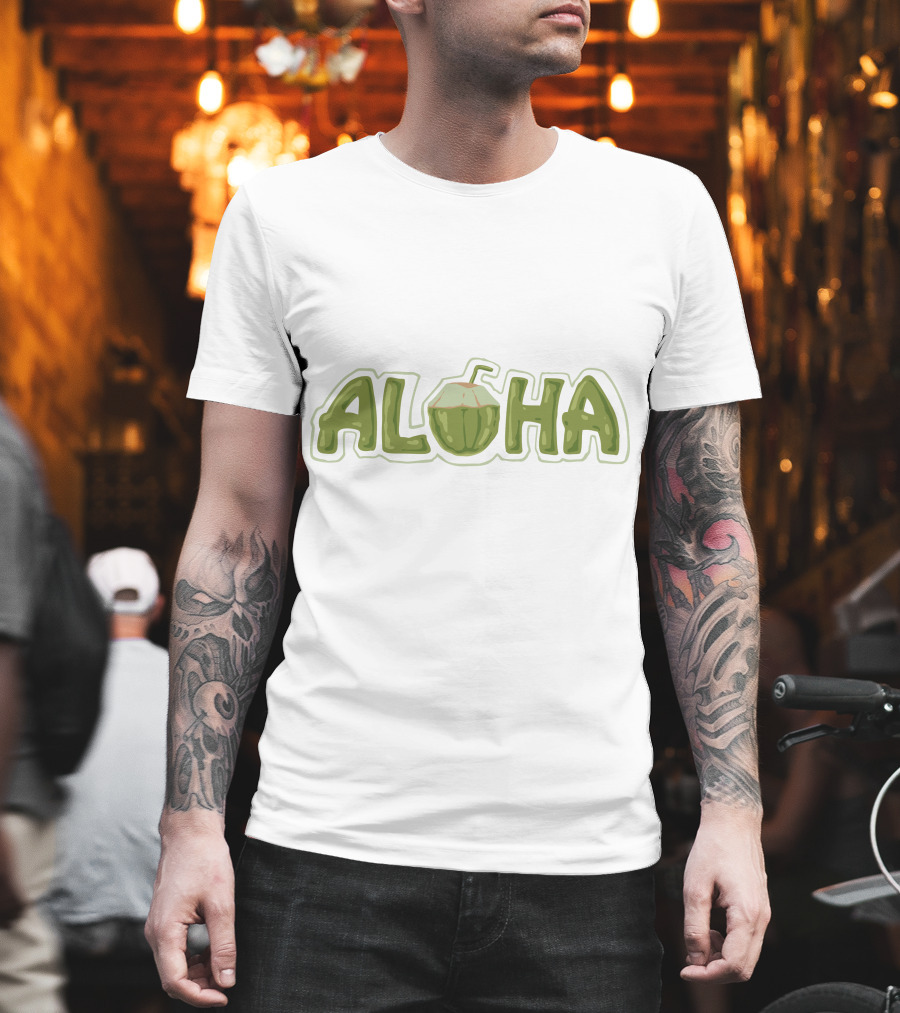 Aloha Coconut Hawaii Beach Surf Summer Wave T-Shirt