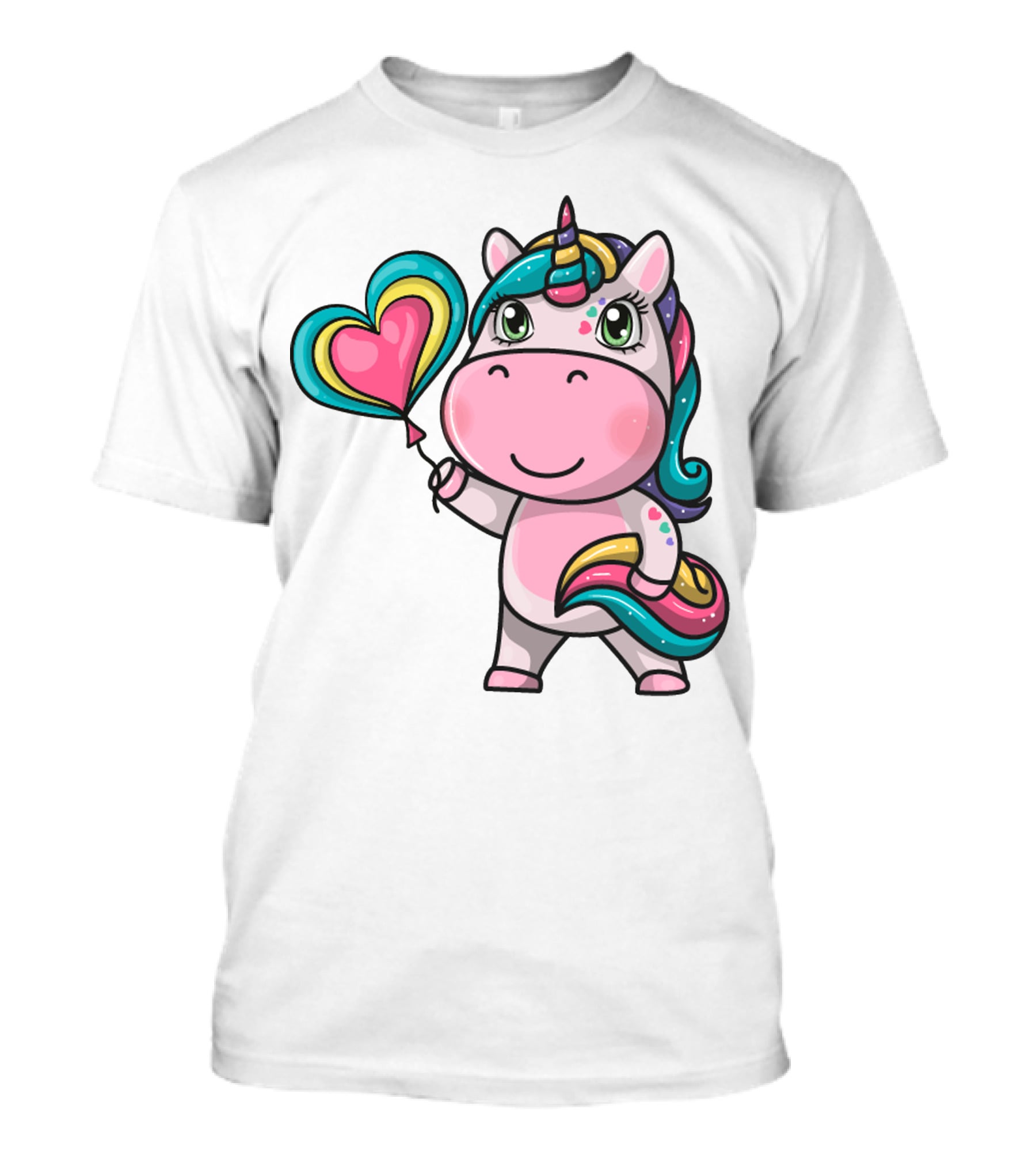 Magical Unicorn Holding Heart Balloon T-Shirt