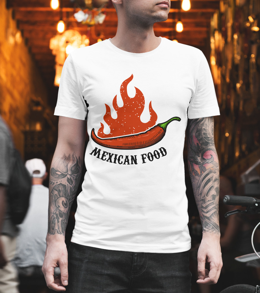 Mexican Food Spicy Chili Pepper Flame T-Shirt