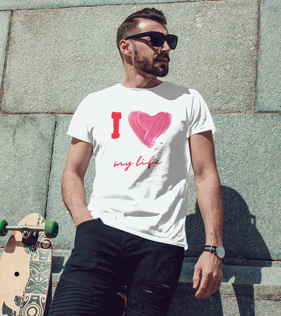 I Love My Life Heart Paintbrush T-Shirt