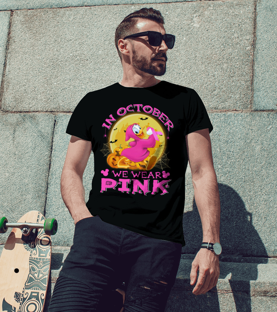 In October We Wear Pink Donald Duck Halloween T-Shirt