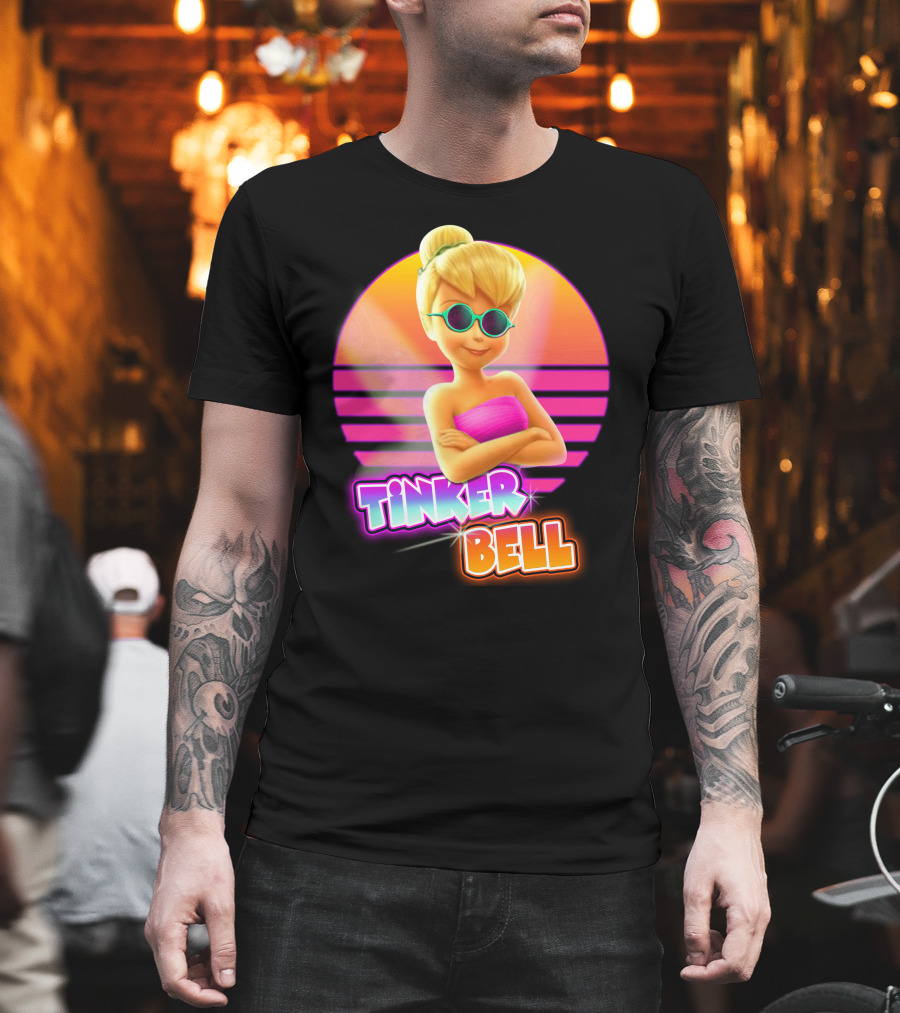 Tinker Bell 80S Retro Sunset Style T-Shirt