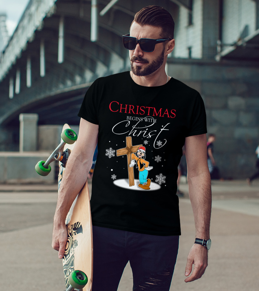 Christmas Begins With Christ Goofy Snowflakes T-Shirt