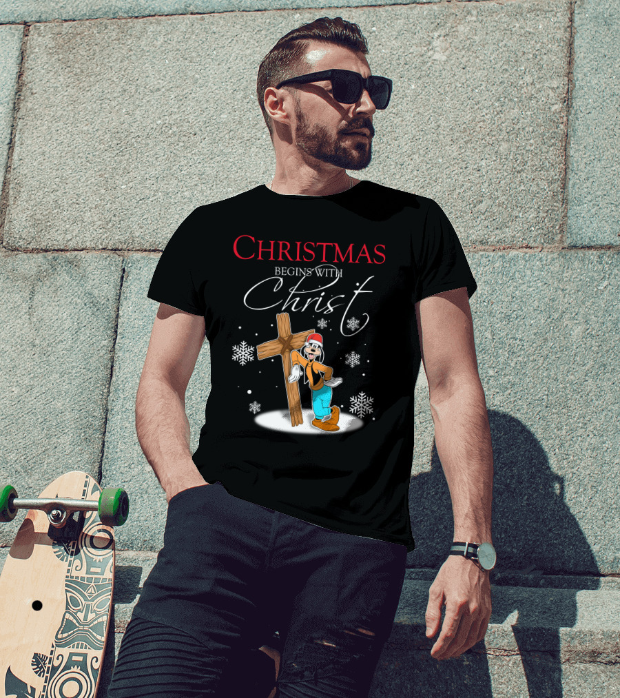 Christmas Begins With Christ Goofy Snowflakes T-Shirt
