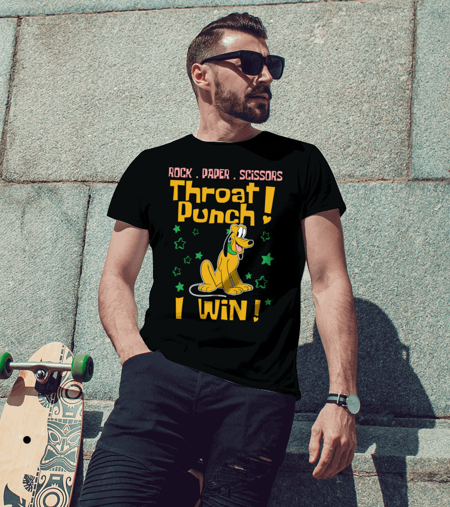 Rock Paper Scissors Throat Punch I Win Pluto Stars T-Shirt