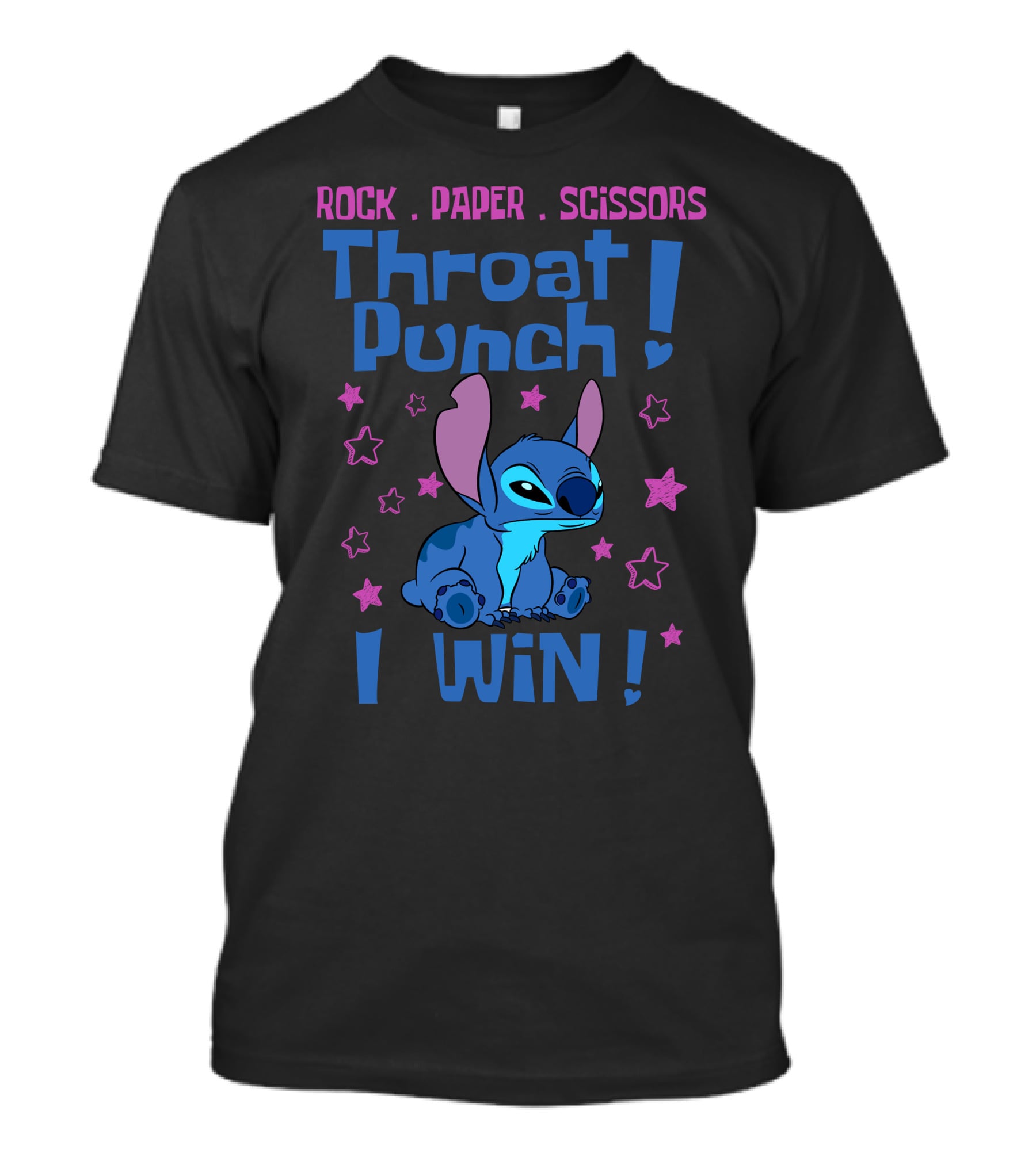 Rock Paper Scissors Throat Punch I Win Stitch T-Shirt