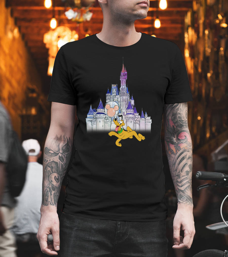 Pluto Disney Castle Mickey Balloon T-Shirt