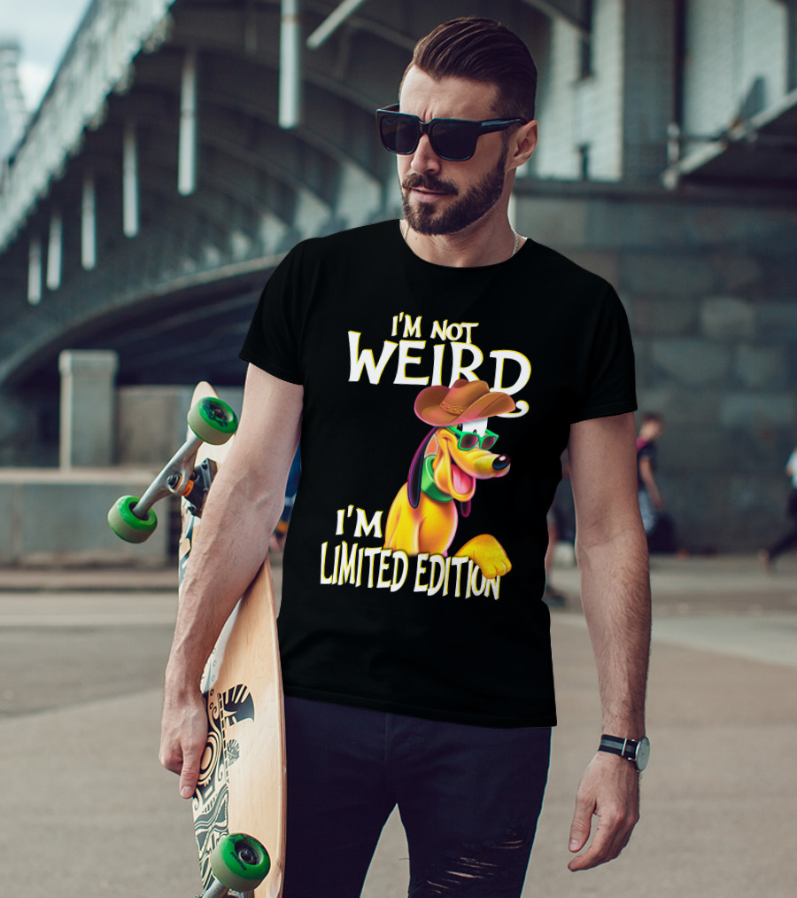I'm Not Weird I'm Pluto Wearing Cowboy Hat And Sunglasses T-Shirt