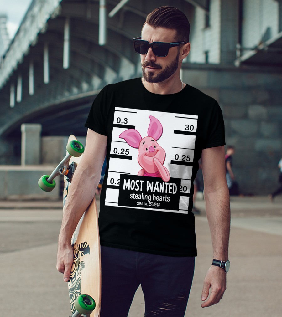 Most Wanted Piglet Stealing Hearts Mugshot Case No. 2568918 T-Shirt