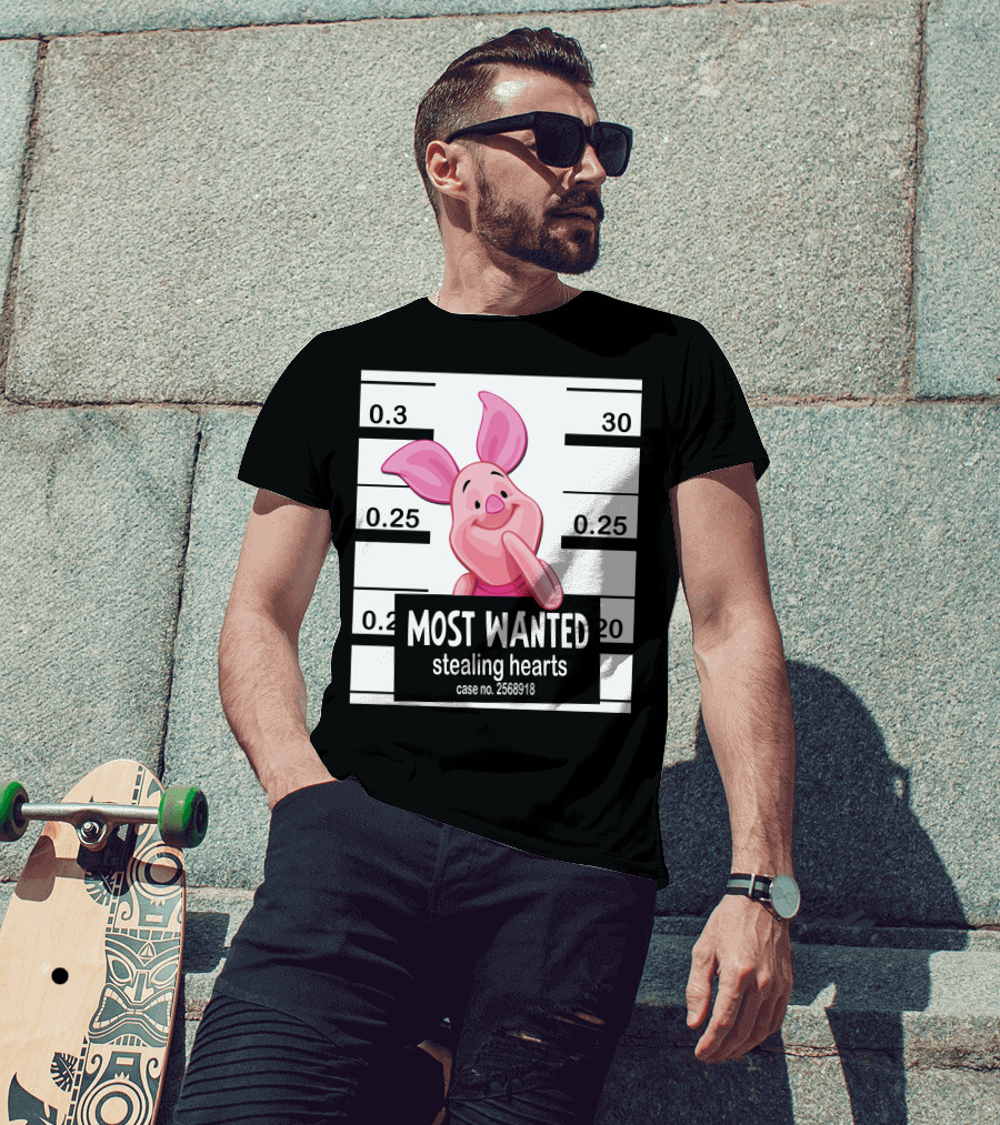 Most Wanted Piglet Stealing Hearts Mugshot Case No. 2568918 T-Shirt
