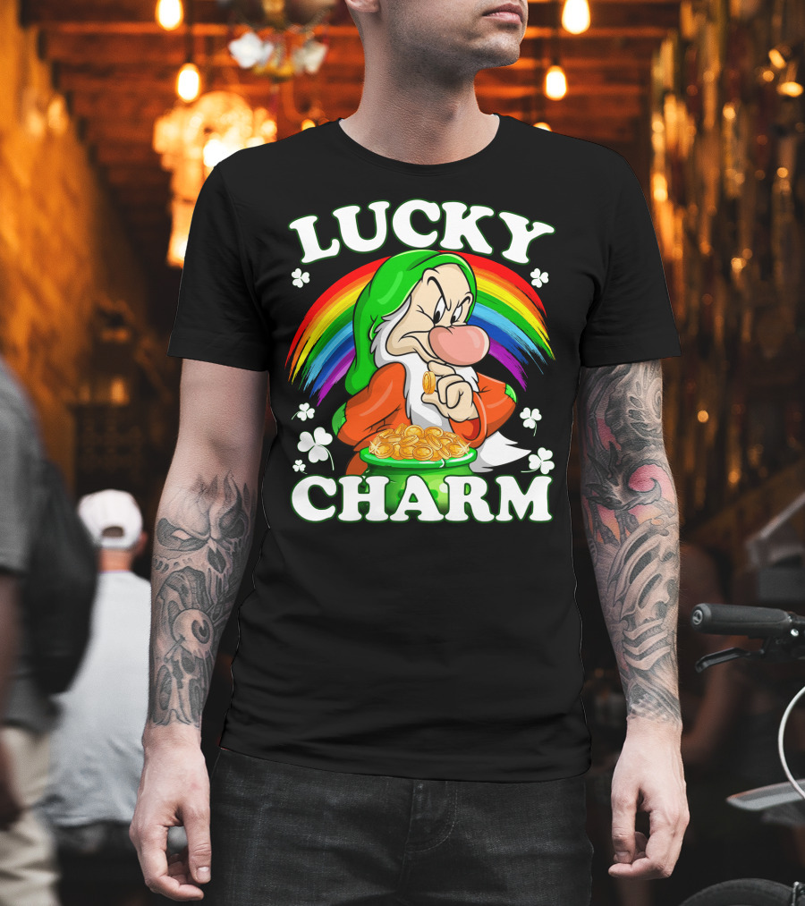 Lucky Charm Grumpy Dwarf Rainbow Treasure T-Shirt