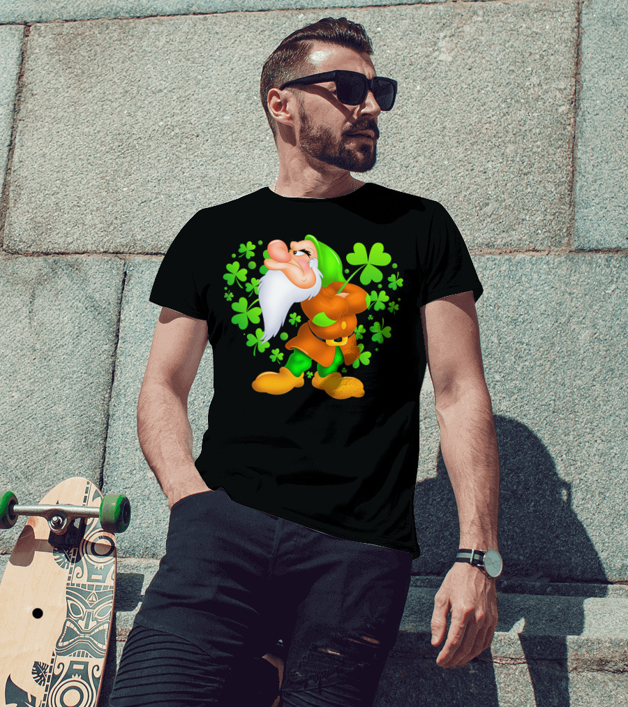 Grumpy Dwarf With Shamrock T-Shirt