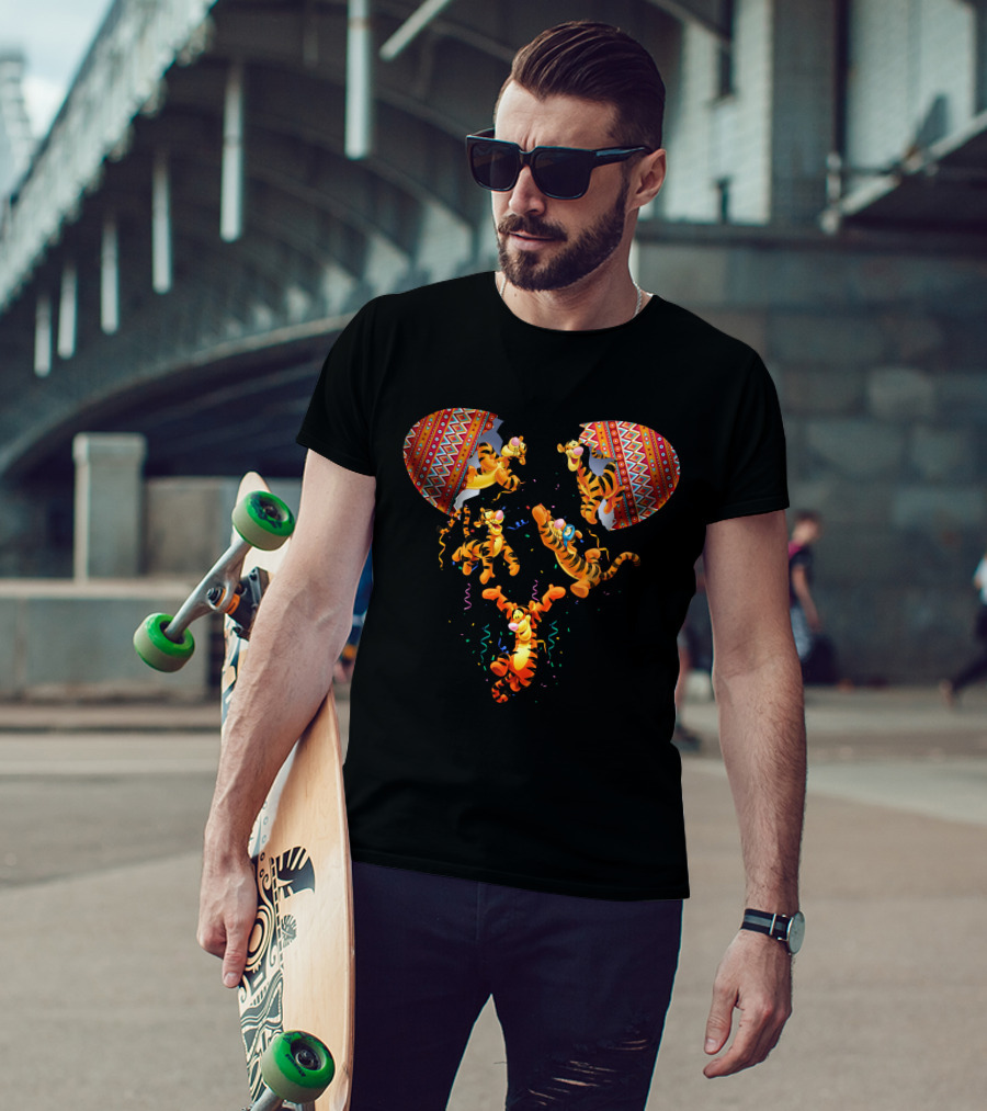 Tigger Celebration With Colorful Confetti And Festive Patterns T-Shirt