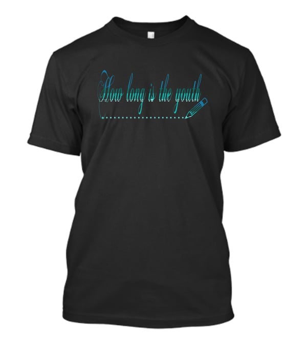 How Long Is The Youth With Pen Drawing Line T-Shirt